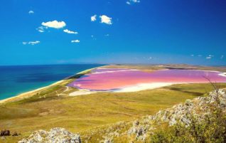 Кояшское озеро. Удивительное розовое озеро в Крыму